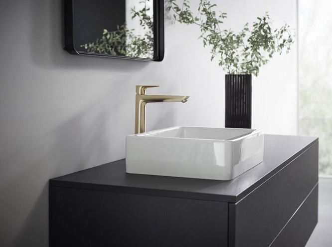 HANSGROHE TALIS E umyvadlová stojánková baterie, EcoSmart, kartáčovaný bronz 71717140 Obrázek - fotka