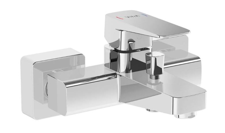 VITRA ROOT SQUARE vanová nástěnná baterie, s přepínačem, chrom A42737EXP Obrázek - Hlavní obrázek