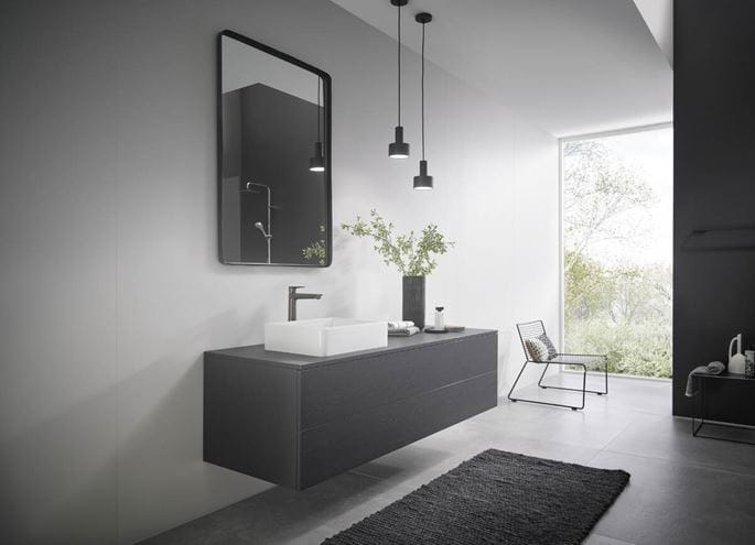 HANSGROHE TALIS E umyvadlová stojánková baterie, EcoSmart, kartáčovaný černý chrom 71717340 Obrázek - fotka