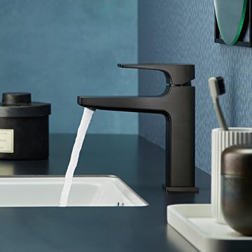 HANSGROHE METROPOL umyvadlová stojánková baterie, s odtokovou soupravou, EcoSmart, kartáčovaný černý chrom 32507340 Obrázek - fotka