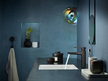 HANSGROHE METROPOL umyvadlová stojánková baterie, s odtokovou soupravou, EcoSmart, kartáčovaný černý chrom 32507340 Obrázek - fotka