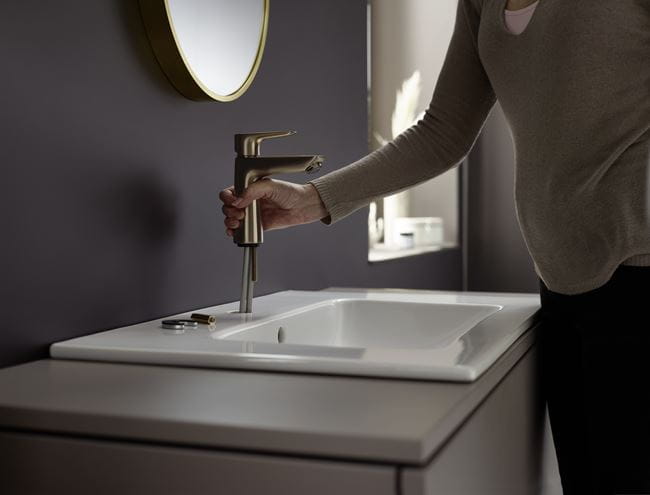 HANSGROHE TALIS E umyvadlová stojánková baterie, EcoSmart, kartáčovaný bronz 71712140 Obrázek - fotka