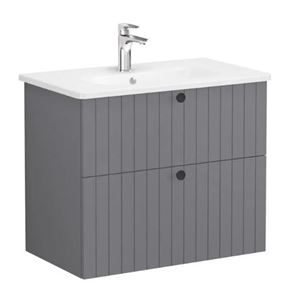 VITRA ROOT GROOVE skříňka s umyvadlem 80,5x47x67 cm, 2 zásuvky, matná šedá