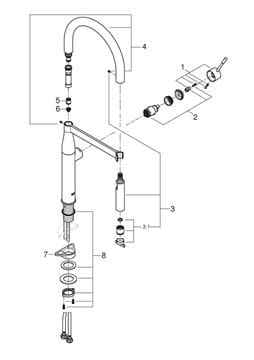 GROHE ESSENCE NEW dřezová baterie, s flexi ramínkem a sprškou, phantom black 30503KF0 Obrázek - fotka
