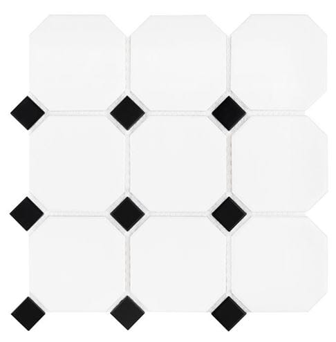 DUNIN ARABESCO mozaika 29,8x29,8(9,52x9,52)cm, mat, black white OCTAGON WHITE 95 mat Obrázek - Hlavní obrázek