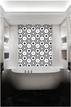 DUNIN HEXAGONIC mozaika 30x26(2,3x2,6)cm, lesk, white black lean MINI HEX. B&W LEAN Obrázek - fotka
