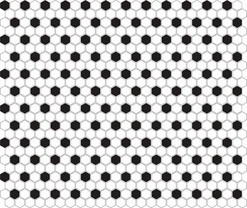 DUNIN HEXAGONIC mozaika 30x26(2,3x2,6)cm, lesk, white black mix