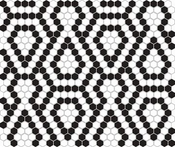 DUNIN HEXAGONIC mozaika 30x26(2,3x2,6)cm, lesk, white black lace