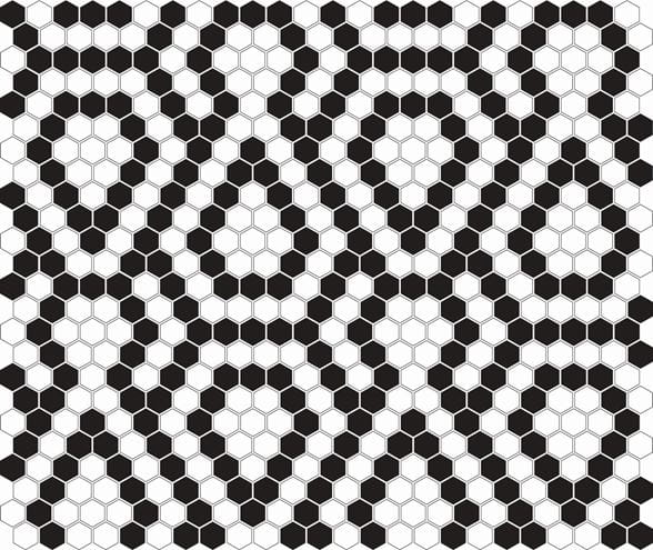 DUNIN HEXAGONIC mozaika 30x26(2,3x2,6)cm, lesk, white black lace MINI HEX. B&W LACE Obrázek - Hlavní obrázek