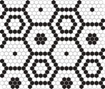 DUNIN HEXAGONIC mozaika 30x26(2,3x2,6)cm, lesk, white black bee
