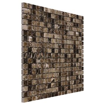 DUNIN TRAVERTINE + EMPERADOR mozaika 30,5x30,5(1,5x1,5)cm, lesk, brown EMPERADOR 15  Obrázek - fotka