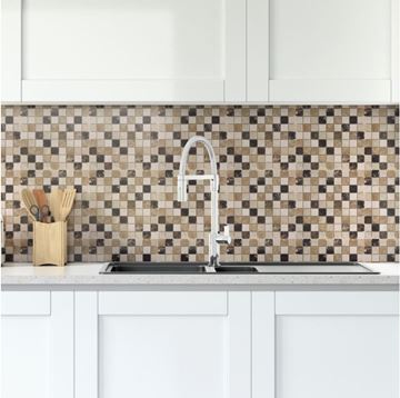 DUNIN TRAVERTINE + EMPERADOR mozaika 30,5x30,5(2,5x2,5)cm, lesk, beige TRAVERTINE  CREAM 25 Obrázek - fotka