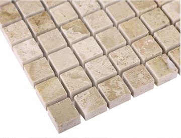 DUNIN TRAVERTINE + EMPERADOR mozaika 30,5x30,5(1,5x1,5)cm, lesk, beige TRAVER. CREAM 15  Obrázek - fotka