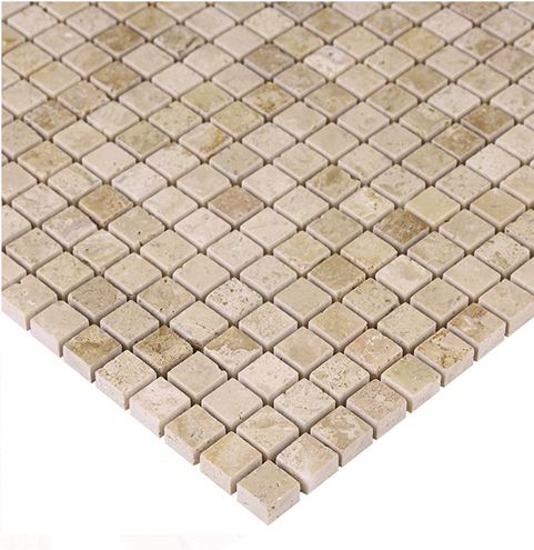 DUNIN TRAVERTINE + EMPERADOR mozaika 30,5x30,5(1,5x1,5)cm, lesk, beige TRAVER. CREAM 15  Obrázek - fotka