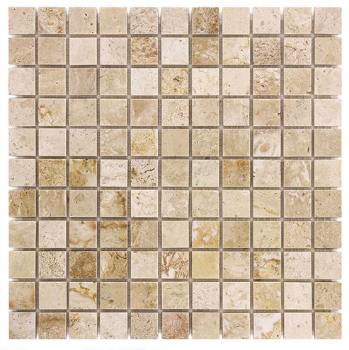 DUNIN TRAVERTINE + EMPERADOR mozaika 30,5x30,5(2,5x2,5)cm, lesk, beige TRAVERTINE  CREAM 25 Obrázek - Hlavní obrázek