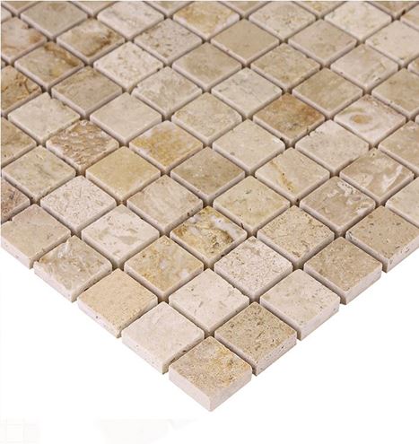 DUNIN TRAVERTINE + EMPERADOR mozaika 30,5x30,5(2,5x2,5)cm, lesk, beige TRAVERTINE  CREAM 25 Obrázek - fotka