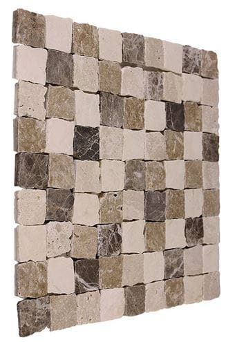 DUNIN TRAVERTINE + EMPERADOR mozaika 30,5x30,5(3,2x3,2)cm, mat, beige TR. BEND MIX 32 mat Obrázek - fotka