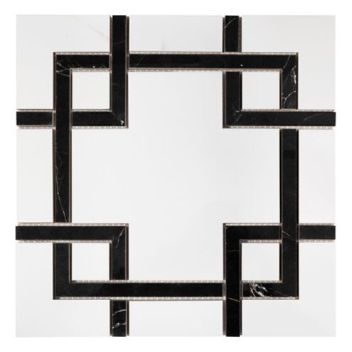DUNIN LORDY mozaika 30x30cm, lesk, white/black ASTONA CARRARA GP Obrázek - Hlavní obrázek