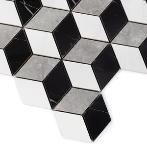 DUNIN LORDY mozaika 25,8x29,8cm, lesk, white/black