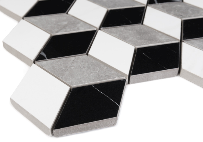 DUNIN LORDY mozaika 25,8x29,8cm, lesk, white/black ROSELL CARRARA GP Obrázek - fotka