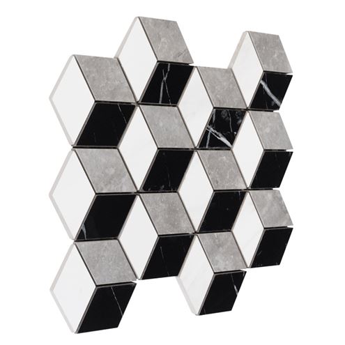 DUNIN LORDY mozaika 25,8x29,8cm, lesk, white/black ROSELL CARRARA GP Obrázek - fotka