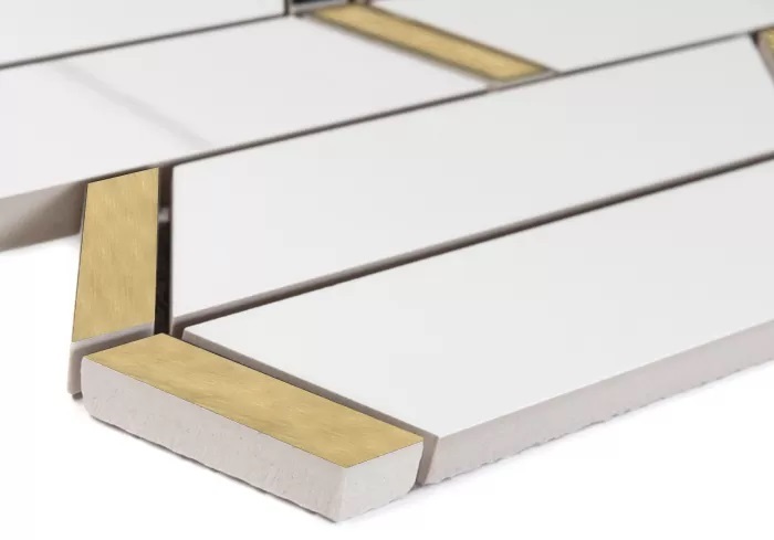 DUNIN LORDY mozaika 26,3x30cm, lesk, white/gold HILLSON CARRARA GP Obrázek - fotka