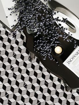 DUNIN LORDY mozaika 25,8x29,8cm, lesk, white/black ROSELL CARRARA GP Obrázek - fotka
