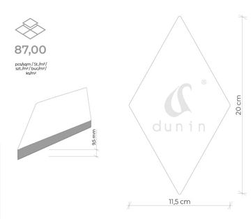 DUNIN ROMBIC obklad 11,5x20cm, mat, black ROMBIC BLACK 01 mat Technický nákres