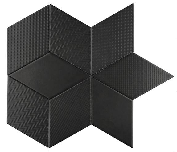 DUNIN ROMBIC obklad 11,5x20cm, mat, black ROMBIC BLACK 03 mat Obrázek - fotka