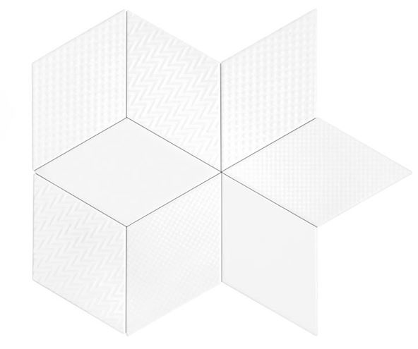 DUNIN ROMBIC obklad 11,5x20cm, mat, white ROMBIC WHITE 02 MATT Obrázek - fotka