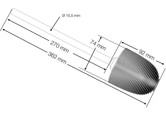 CONCEPT 100 náhradní díl pro WC štětku, bílá/chrom 400933 Technický nákres