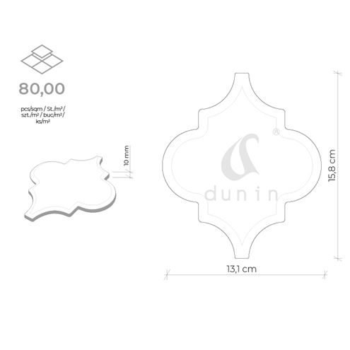 DUNIN ARABESCO obklad 13,1x15,8cm, lesk, white ARABESCO WHITE Technický nákres