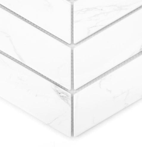 DUNIN ROYAL mozaika 31,8x22,4(18x5,2)cm, mat, carrara R. CHEV. CARRARA mat Obrázek - fotka