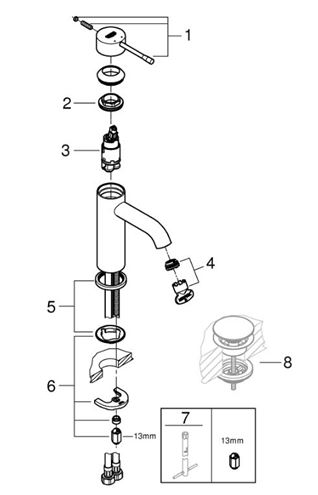 GROHE ESSENCE NEW umyvadlová stojánková baterie, phantom black 24172KF1 Obrázek - fotka
