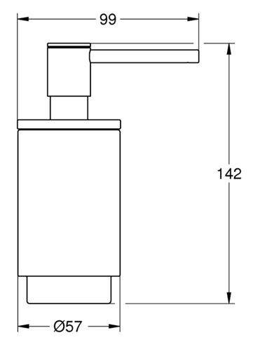 GROHE SELECTION dávkovač tekutého mýdla 120 ml, bez držáku, phantom black 41218KF0 Technický nákres