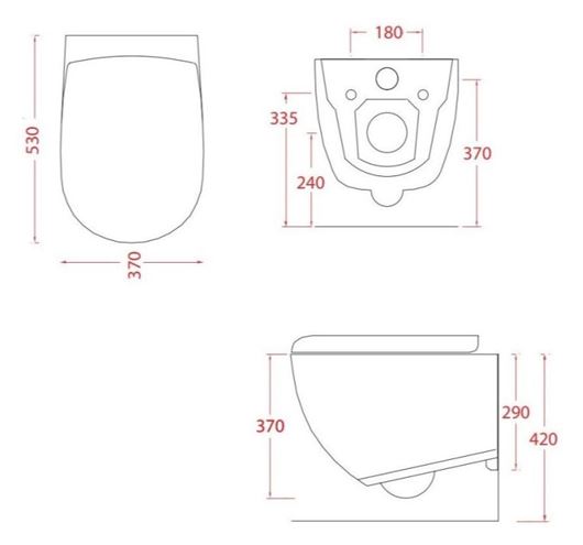 ARTCERAM FILE 2.0 závěsné WC, Rimless splachování, matná bílá FLV004 05,30 Technický nákres