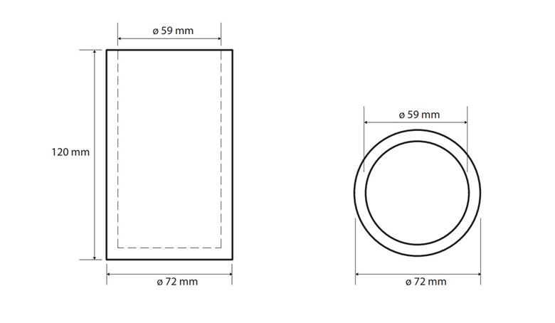 BEMETA GAMMA pohárek, polyresin, matná černá 145611320 Technický nákres