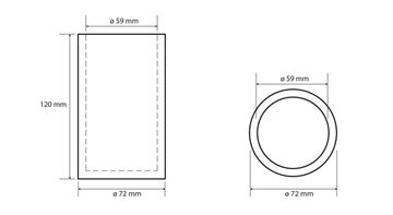 BEMETA GAMMA pohárek, polyresin, matná bílá 145711324 Technický nákres