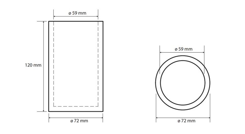 BEMETA GAMMA pohárek, polyresin, matná bílá 145711324 Technický nákres