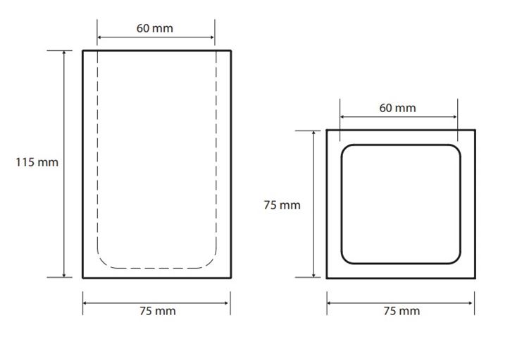BEMETA GAMMA nádobka, polyresin, matná černá 145611310 Technický nákres