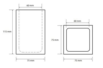BEMETA GAMMA nádobka, polyresin, matná černá 145611310 Technický nákres