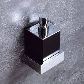 BEMETA GAMMA dávkovač tekutého mýdla 200 ml, polyresin, chrom/matná černá 145609310 Obrázek - fotka