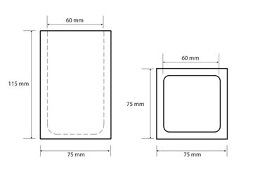 BEMETA GAMMA nádobka, polyresin, matná bílá 145711314 Technický nákres
