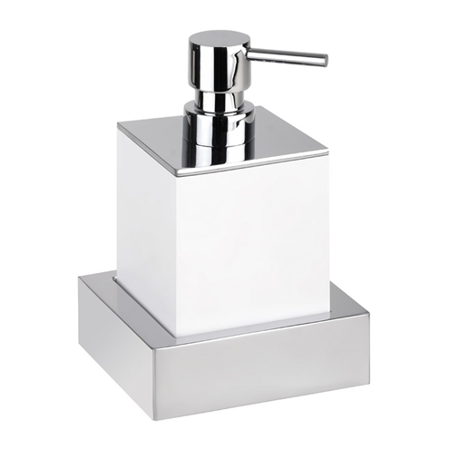 BEMETA GAMMA dávkovač tekutého mýdla 200 ml, nástěnný, polyresin, chrom/bílá 145509012 Obrázek - Hlavní obrázek