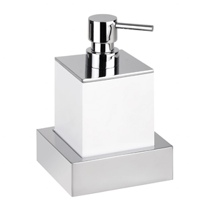 BEMETA GAMMA dávkovač tekutého mýdla 200 ml, nástěnný, polyresin, chrom/bílá