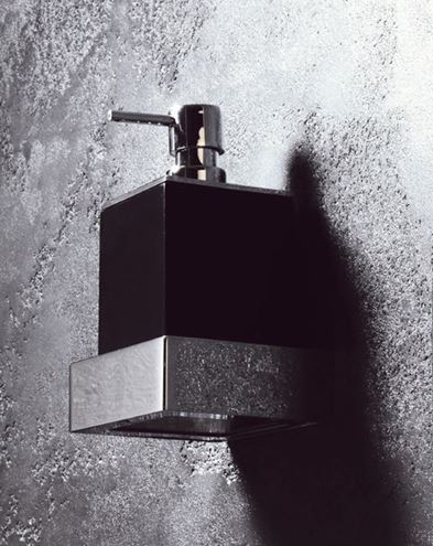 BEMETA GAMMA dávkovač tekutého mýdla 200 ml, nástěnný, polyresin, chrom/matná černá 145409012 Obrázek - fotka