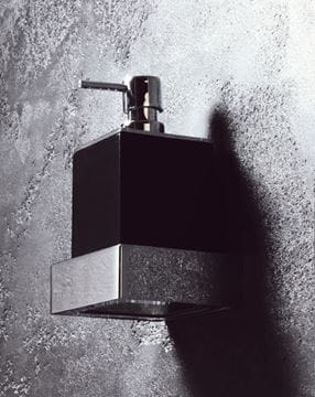 BEMETA GAMMA dávkovač tekutého mýdla 200 ml, nástěnný, polyresin, chrom/matná černá 145409012 Obrázek - fotka