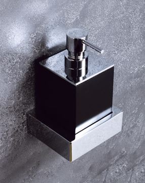 BEMETA GAMMA dávkovač tekutého mýdla 200 ml, nástěnný, polyresin, chrom/matná černá 145409012 Obrázek - fotka