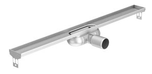 ACO SHOWERDRAIN C sprchový žlab 885 mm, do prostoru i ke stěně, boční odtok DN 50, bez roštu, nerez ocel
