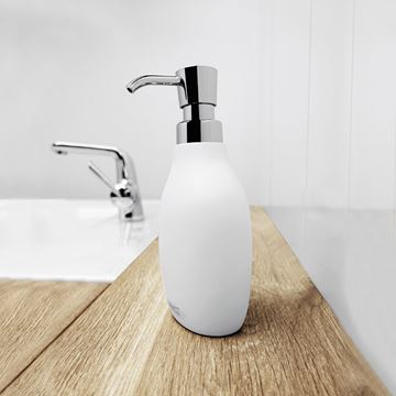 NIMCO AVA dávkovač tekutého mýdla 280 ml, polyresin, chrom/bílá AV 15031-05 Obrázek - fotka